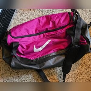 Nike Magenta and Black Sports Duffle